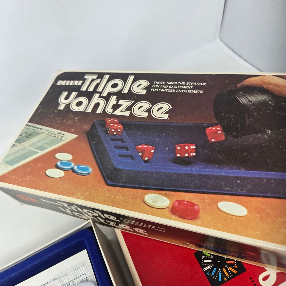Vintage 1972 Deluxe Triple Yahtzee Dice Game E.S. Lowe Milton Bradley E0928‎
